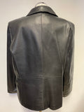 UNBRANDED BLACK LEATHER V NECKLINE JACKET SIZE 20