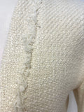 DESIGNER ODYSSEE IVORY WEAVE FRINGE TRIMMED EDGE JACKET SIZE 10