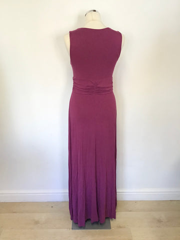 PHASE EIGHT CRANBERRY PINK SLEEVELESS STRETCH JERSEY MAXI DRESS SIZE 12