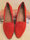 BRAND NEW MODA IN PELLE EMICO RED SUEDE PENNY LOAFERS SIZE 7/40