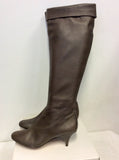 BRAND NEW PIED A TERRE SOFT BROWN LEATHER KNEE LENGTH BOOTS SIZE 5.5/38.5