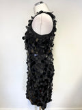 PHASE EIGHT BLACK LARGE SEQUINNED COCKTAIL DRESS SIZE 10