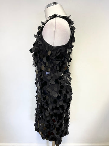 PHASE EIGHT BLACK LARGE SEQUINNED COCKTAIL DRESS SIZE 10