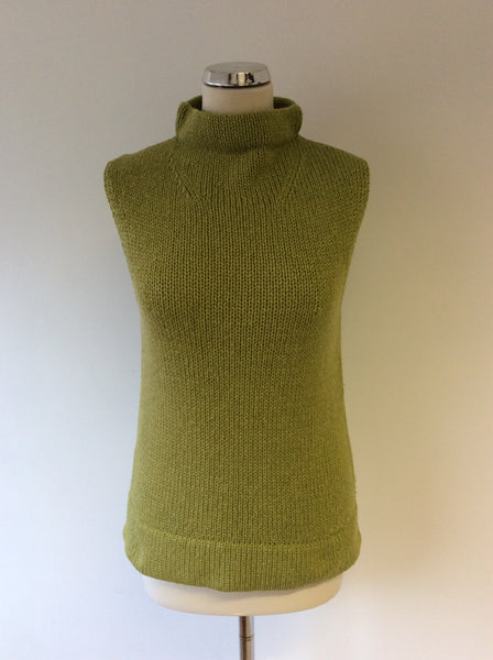 KAREN MILLEN LIME GREEN SLEEVELESS JUMPER SIZE 3 UK 12/14
