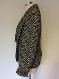 OSCAR B BLACK & IVORY PRINT JACKET SIZE 12