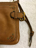 CHLOE TAN BROWN LEATHER POCHETTE/ CLUTCH BAG