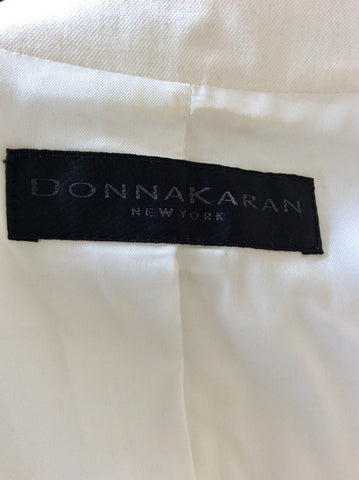 DONNA KARAN SIGNATURE WHITE JACKET & PENCIL SKIRT SUIT SIZE 8