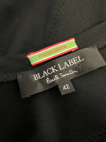 PAUL SMITH BLACK LABEL BLACK 3/4 SLEEVE STRETCH BODYCON DRESS SIZE 42 UK 8/10