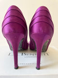 LK BENNETT SUITE BERRY SUEDE & SATIN PEEP TOE SPECIAL OCCASION HEELS SIZE 6/39