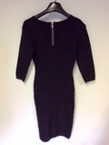 KAREN MILLEN BLACK STRETCH BODYCON DRESS SIZE 2 UK 8/10