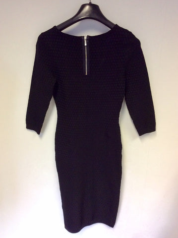 KAREN MILLEN BLACK STRETCH BODYCON DRESS SIZE 2 UK 8/10