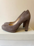 LK BENNETT MINK SUEDE PLATFORM SOLE BLOCK HEELS SIZE 6/39