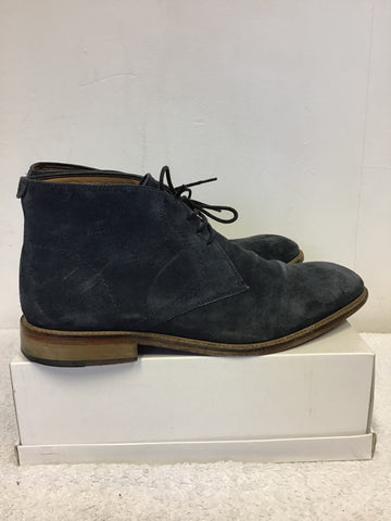 JOHN LEWIS DARK BLUE SUEDE CHUMBLEY LACE UP CHUKKA BOOTS SIZE 9/43