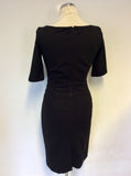 HOBBS BLACK SHORT SLEEVE PENCIL DRESS SIZE 8