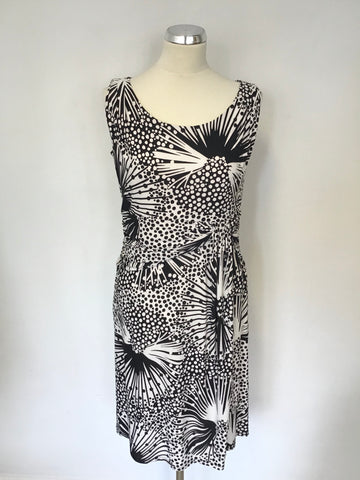 PRÉCIS BLACK & WHITE PRINT SLEEVELESS DRESS SIZE 12