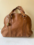 EMPORIO ARMANI TAN LARGE LEATHER TOTE BAG