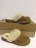 GIRLS UGG AUSTRALIA TAN SHEEPSKIN MULE SLIPPERS SIZE 2/35