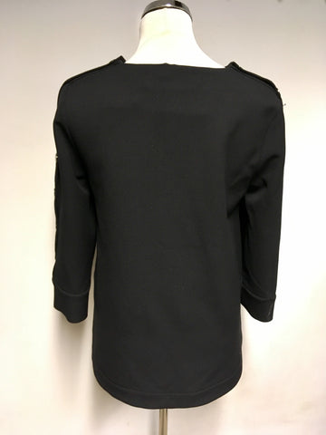 PHASE EIGHT BLACK STUDDED TUNIC TOP SIZE 10