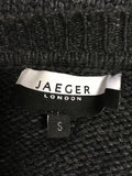JAEGER DARK GREY KNIT LONG SLEEVE DRESS SIZE S