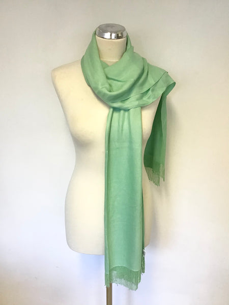 COAST GREEN BEADED TASSEL ENDED SCARF/ WRAP