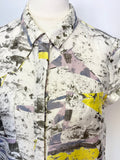NOA NOA MULTI COLOURED PRINT SILK & COTTON BLEND CAP SLEEVE SHIRT DRESS SIZE 36 UK 8/10