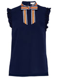 BRAND NEW TED BAKER TINK NAVY BLUE STRIPE BOW TRIM SLEEVELESS TOP SIZE 3 UK 14