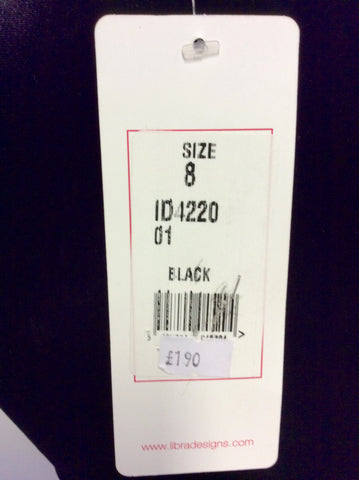 BRAND NEW LIBRA BLACK VELVET,SATIN & SEQUIN TRIM COCKTAIL DRESS SIZE 8