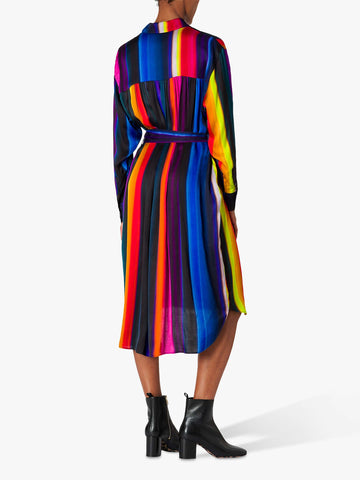 BRAND NEW PAUL SMITH MULTICOLOURED STRIPE SHIRT DRESS SIZE 46 UK 18