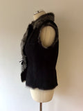 BRAND NEW CELTIC & CO 100% NATURAL BLACK SHEEPSKIN FUR LINED GILET SIZE 12