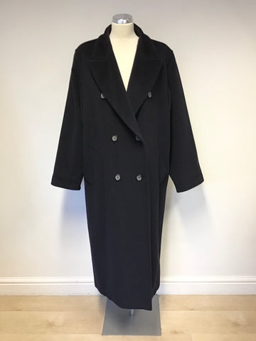 MAX MARA NAVY BLUE 100% WOOL DOUBLE BREASTED COAT SIZE 12 BUT FIT UK 18