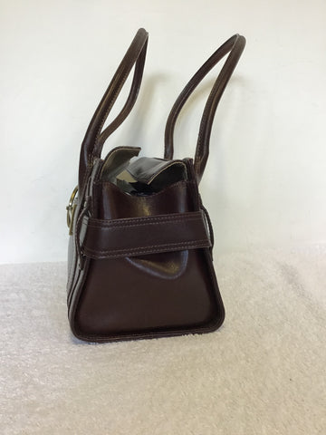 KAREN MILLEN DARK BROWN LEATHER SHOULDER BAGS