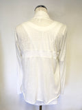 SANDWICH WHITE RACER BACK VEST TOP & MATCHING LONG SLEEVE WATERFALL CARDIGAN SIZE L