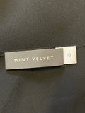 MINT VELVET BLACK ASYMMETRIC FRILL TRIM 3/4 SLEEVE TOP SIZE 10