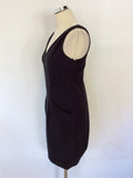 PRADA BLACK SLEEVELESS COTTON DRESS WITH REAR PLEAT DETAIL SIZE 38 UK 6 FIT UK 8/10