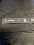 KAREN MILLEN BLACK & FAUX LEATHER TRIM PENCIL SKIRT SIZE 8