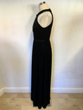 COAST BLACK PLEATED TOP LONG MAXI DRESS SIZE 12