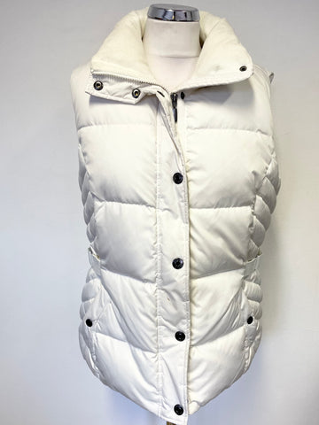 ESPRIT WINTER WHITE HIGH NECK SLEEVELESS DOWN & FEATHER PADDED GILET SIZE 16