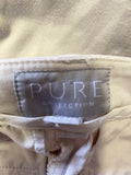 PURE COLLECTION STONE COTTON TAPERED LEG TROUSERS SIZE 8S