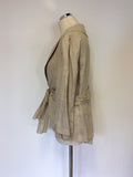 PER UNA BEIGE LINEN BLEND TIE FRONT JACKET SIZE 18