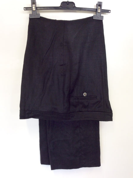 JAEGER BLACK LINEN TROUSERS SIZE 14