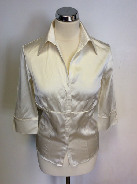 HOBBS IVORY SILK BLOUSE SIZE 10