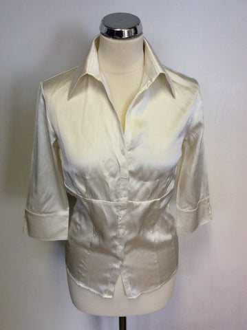 HOBBS IVORY SILK BLOUSE SIZE 10
