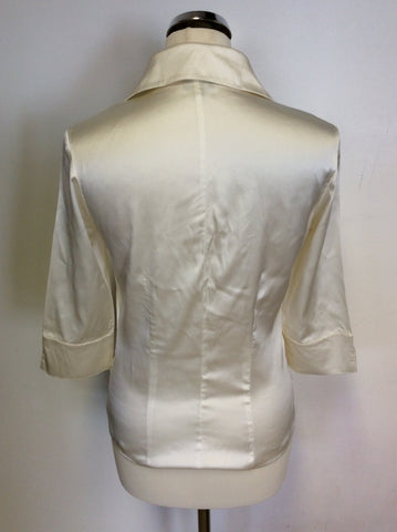 HOBBS IVORY SILK BLOUSE SIZE 10
