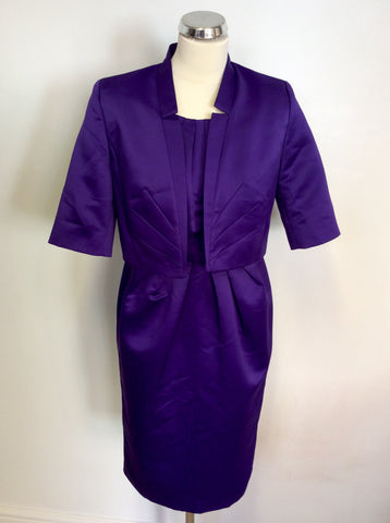 MARKS & SPENCER AUTOGRAPH OCCASIONS PURPLE DRESS & JACKET SUIT SIZE 12