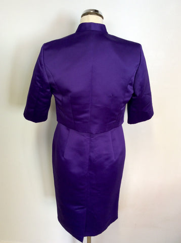 MARKS & SPENCER AUTOGRAPH OCCASIONS PURPLE DRESS & JACKET SUIT SIZE 12
