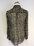 FRENCH CONNECTION BROWN LEOPARD PRINT BLOUSE SIZE 10