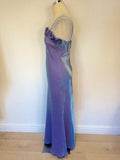 TAILOR MADE LIGHT BLUE/ LILAC EVENING DRESS & WRAP SIZE 12