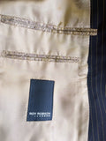 ROY ROBSON BLACK & GOLD PINSTRIPE WOOL SUIT SIZE 46L/ 40W