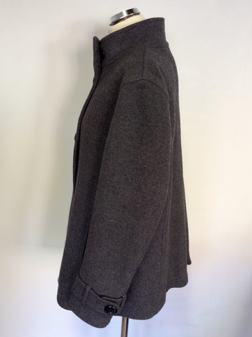 JAEGER GREY DOUBLE BREASTED WOOL COAT SIZE 16