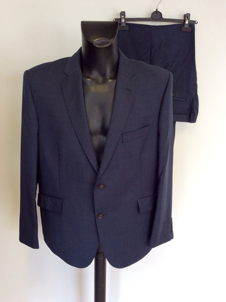 BRAND NEW MARKS & SPENCER LUXURY INDIGO BLUE WOOL SUIT SIZE 46S/ 42W